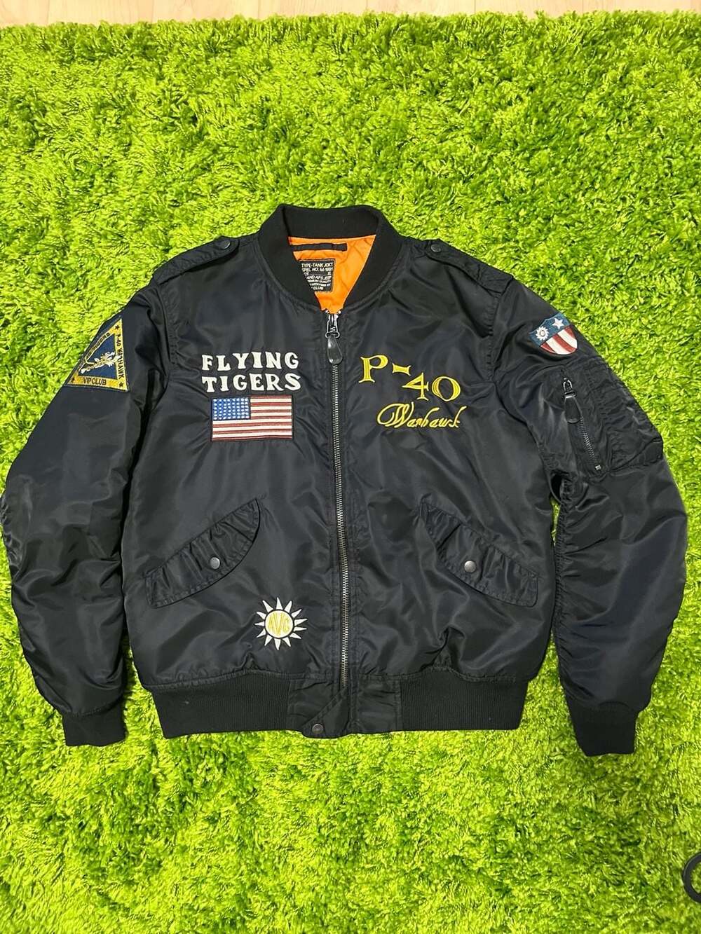 VIP CLUB Flying Tigers P-40 Warhawk Bomber Flight Jacket Size XL